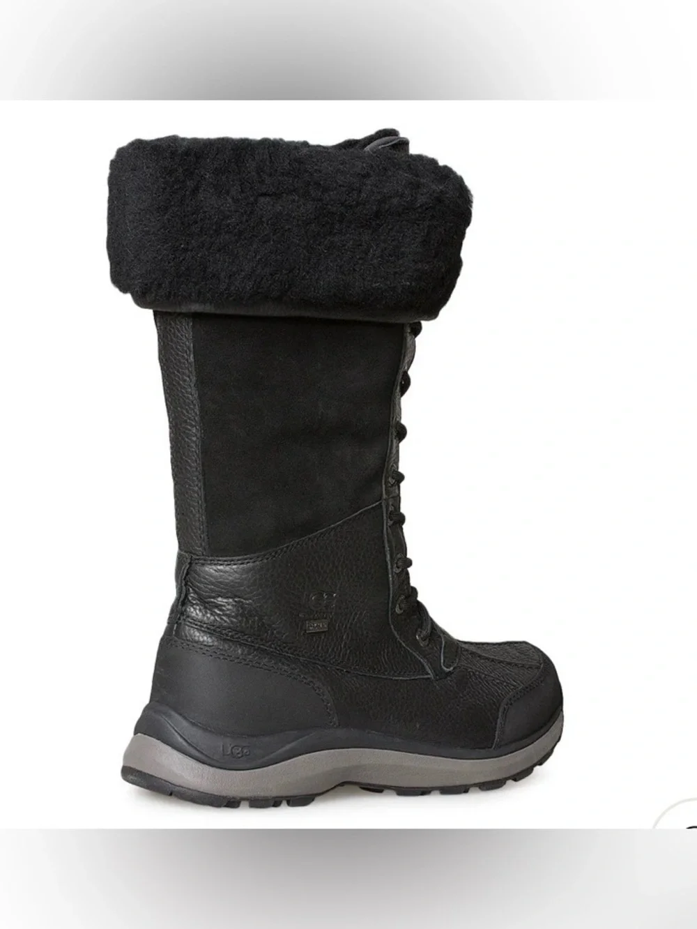 UGG Women's Black Tall Lace-Up Winter Boot with Shearling Cuff women  SIZE 5 BNW